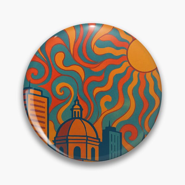 Item preview, Trippy Psychedelic Poster of Asunción | Neon Riverfront Vision | Surreal Paraguayan Capital Art designed and sold by PaintedPixels01.