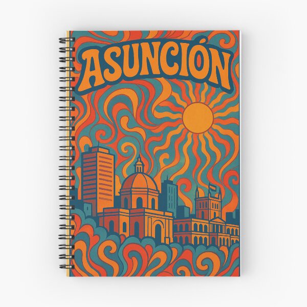 Item preview, Trippy Psychedelic Poster of Asunción | Neon Riverfront Vision | Surreal Paraguayan Capital Art designed and sold by PaintedPixels01.
