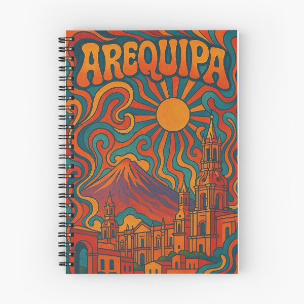 Item preview, Trippy Psychedelic Poster of Arequipa | Neon White City Vision | Surreal Andean Colonial Art designed and sold by PaintedPixels01.