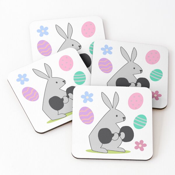 Item preview, Minimalist Easter Bunny Lifting Weights Fitness Vector Design designed and sold by FunFitLife Studio.