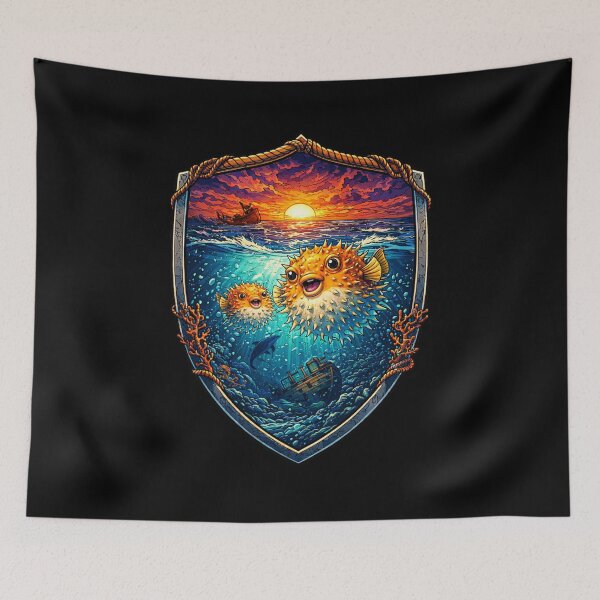 Item preview, Pufferfish Sunset designed and sold by Planetporridge.