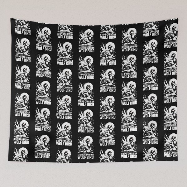 Item preview, Stupid Canadian Wolf Bird - Ominous Speed Lines Moon Standing Design designed and sold by DarylWelsh2024.