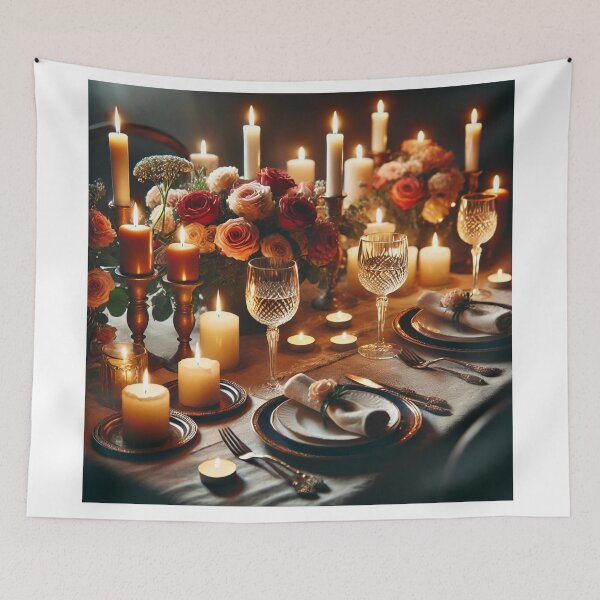 Item preview, Timeless Romance – Elegant Candlelit Dinner Scene designed and sold by Tommandjerry.