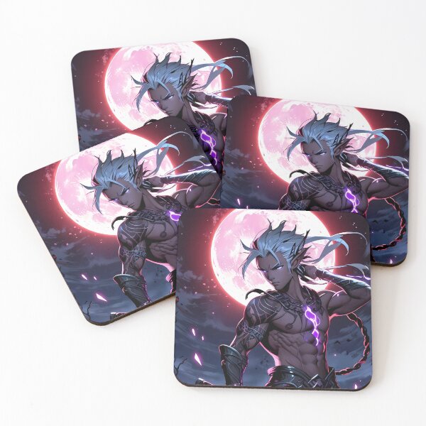 Item preview, Dark Elf Samurai Warrior – Glowing Rune Katana Anime Fantasy Art designed and sold by GanbatteGallery.