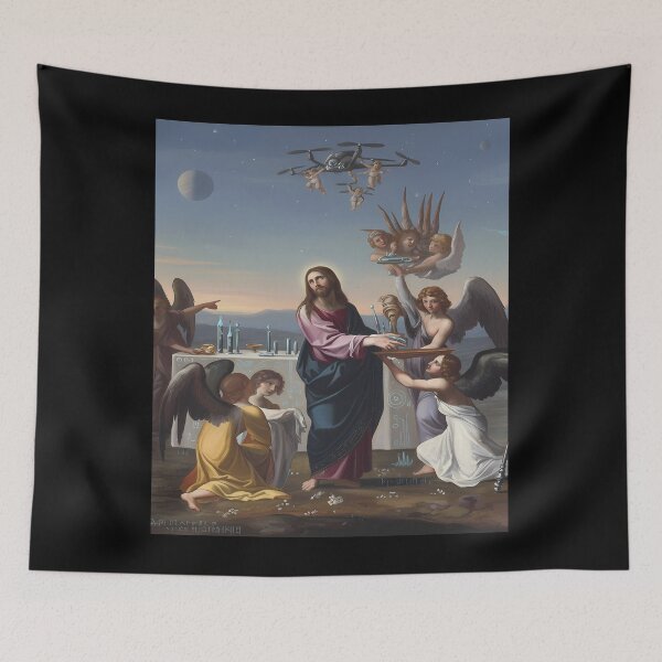 Item preview, Surreal Religious Scene with Modern Technology designed and sold by DeXigns.