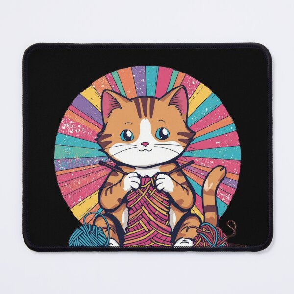 Item preview, Knitting Cat Shirt – Cute Cat Knitting with Yarn designed and sold by Lamagift.