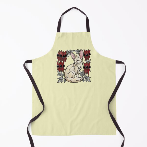 Item preview, Stained Glass Fennec Fox with Red Bottlebrush designed and sold by BirdsnStuff.