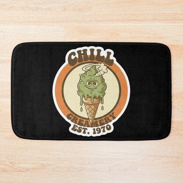 Item preview, Retro Weed Ice Cream Mascot - 70s Vintage Chill Vibes Badge designed and sold by TSE DESIGN.