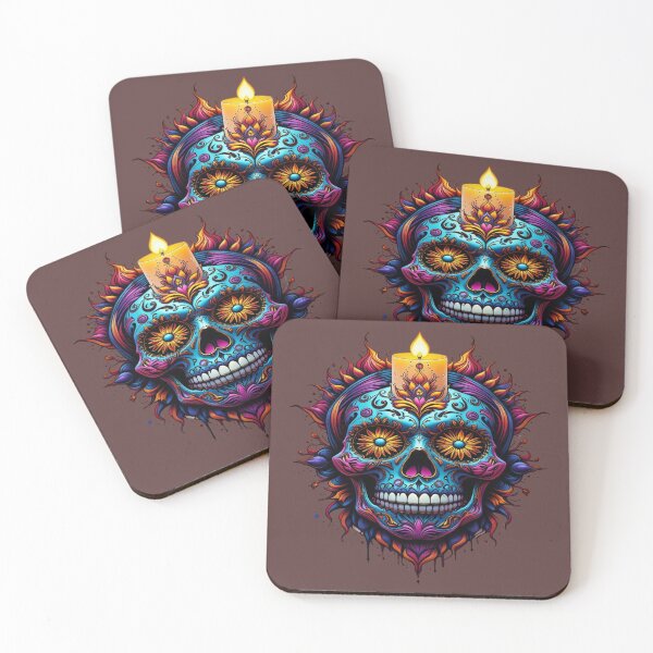 Item preview, Mexican death cult: skull with lit candle designed and sold by Hot4Shirt.