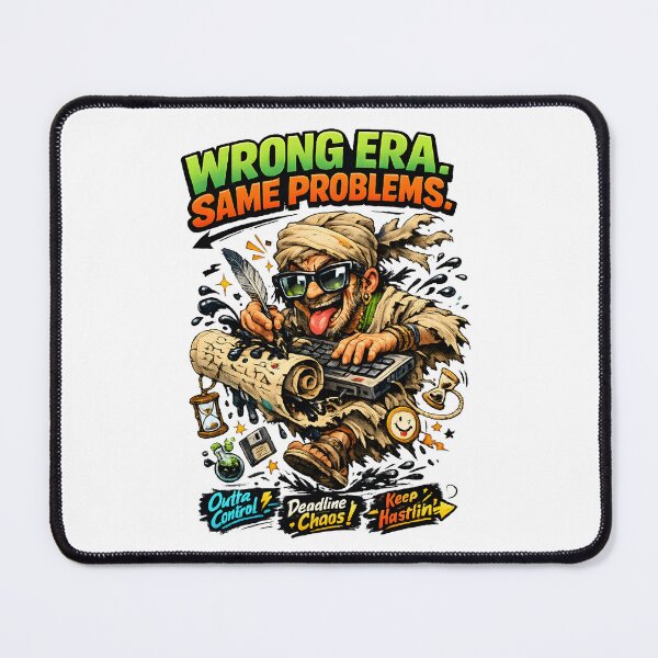 Item preview, Time Traveling Scribe Funny Ancient Writer Wrong Era Same Problems Retro Cartoon Scribe with Keyboard and Scroll Art for Writers Historians and Coders by Vivaan Studio designed and sold by Vivaan Studio.