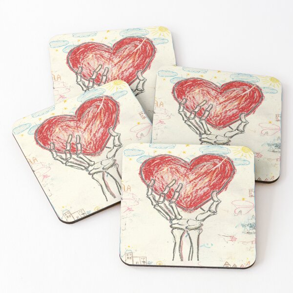 Item preview, Holding My Heart – Naive Skeleton Love Art.art brut designed and sold by Ignorante.