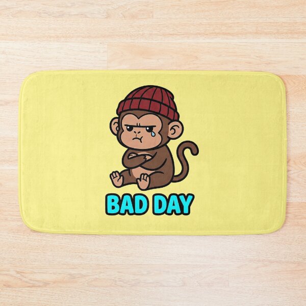 Item preview, Bad Day Cute Grumpy Monkey designed and sold by WildCute.