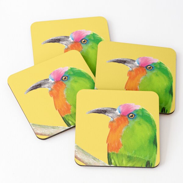 Item preview, Red-bearded Bee-eater bird watercolour painting designed and sold by art-elodie-g.