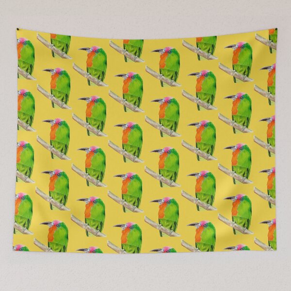 Item preview, Red-bearded Bee-eater bird watercolour painting designed and sold by art-elodie-g.