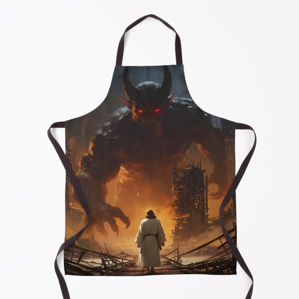 Item preview, Jesus confronts a giant demon in ruins designed and sold by DeXigns.