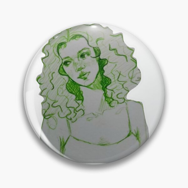 Item preview, Curly Haired Girl in Green Ink designed and sold by Made by JANA.