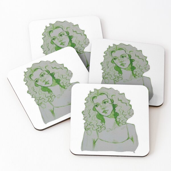 Item preview, Curly Haired Girl in Green Ink designed and sold by Made by JANA.
