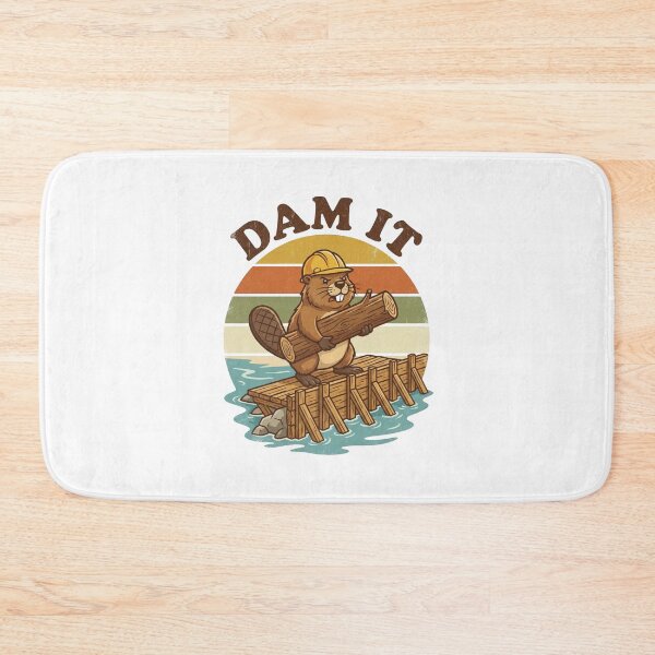 Item preview, Dam It Beaver Funny Construction Pun Retro 70s Vintage Sticker designed and sold by Pingi-shop.