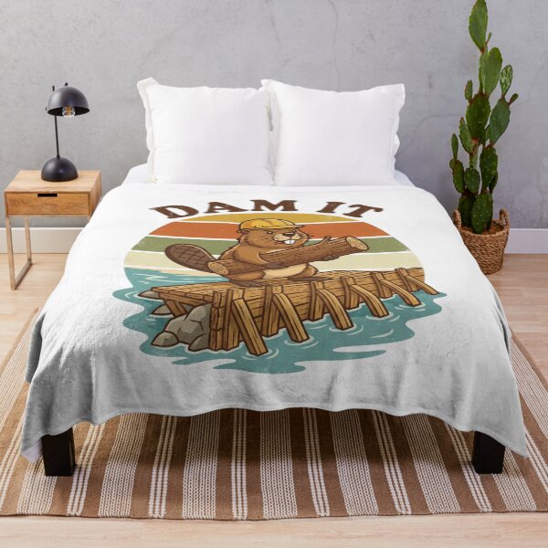 Item preview, Dam It Beaver Funny Construction Pun Retro 70s Vintage Sticker designed and sold by Pingi-shop.