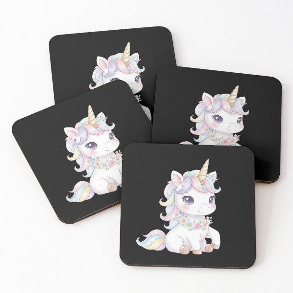 Item preview, Cute Unicorn with Rainbow Hair and Flower Necklace Sticker designed and sold by ZyVoAli.