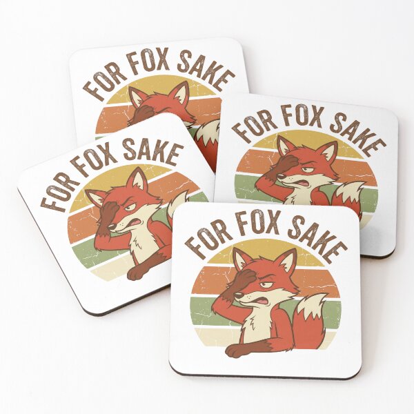 Item preview, For Fox Sake Funny Fox Facepalm Pun Retro 70s Vintage Sticker designed and sold by Pingi-shop.