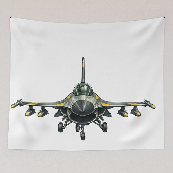 Item preview, F-16 Falcon Front View Fighter Jet Illustration designed and sold by Combat Skies.