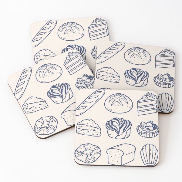 Item preview,  Bakery Illustration  - Bread & Pastries Print Canvas designed and sold by MakitoDesign.