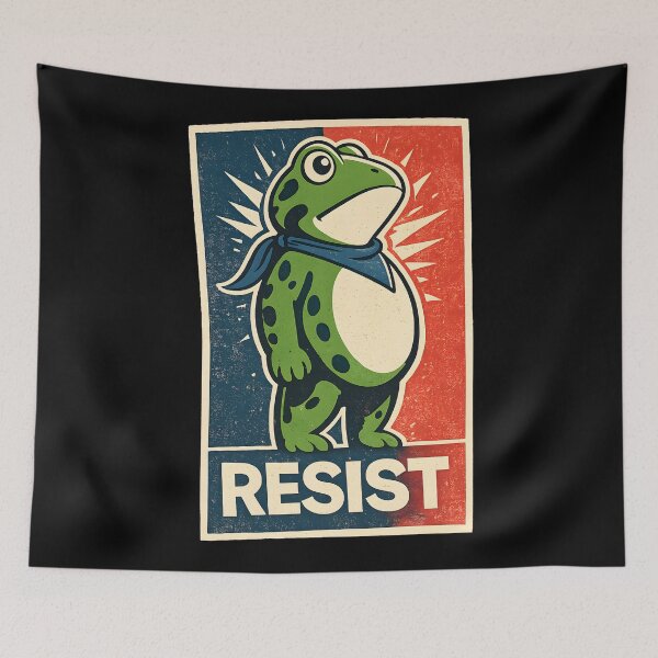 Item preview, Retro Vintage Frog Resist Political Propaganda designed and sold by DrawHandArt.