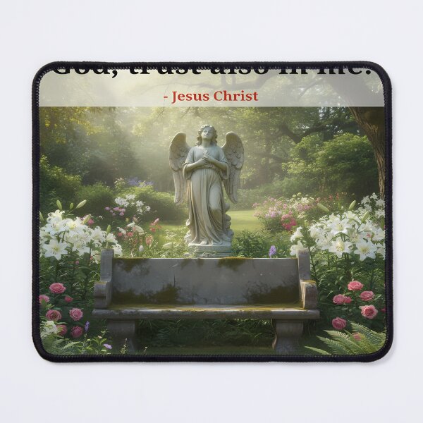 Item preview, Angel Statue in Garden with Quote designed and sold by DeXigns.