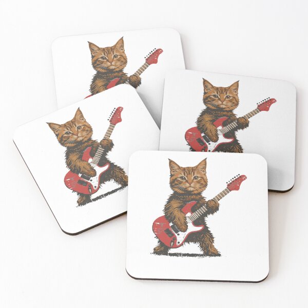 Item preview, Rock Cat Playing Guitar lovers designed and sold by salmzouriart.