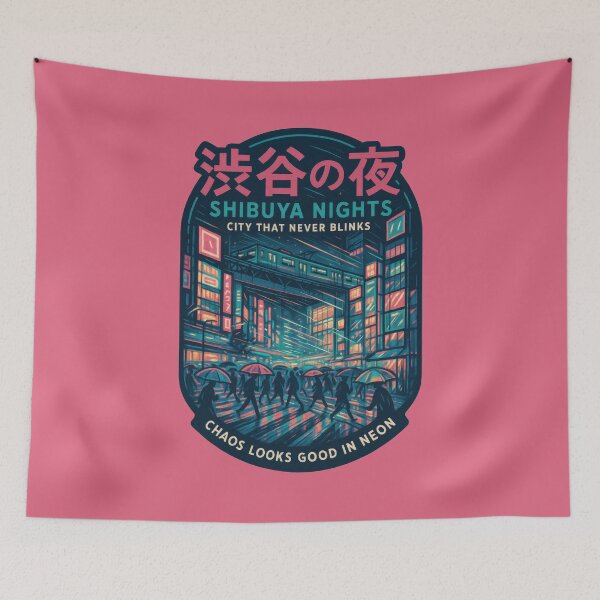 Item preview, Neon Rain Runs Wild In Shibuya designed and sold by EdvvinStudios.