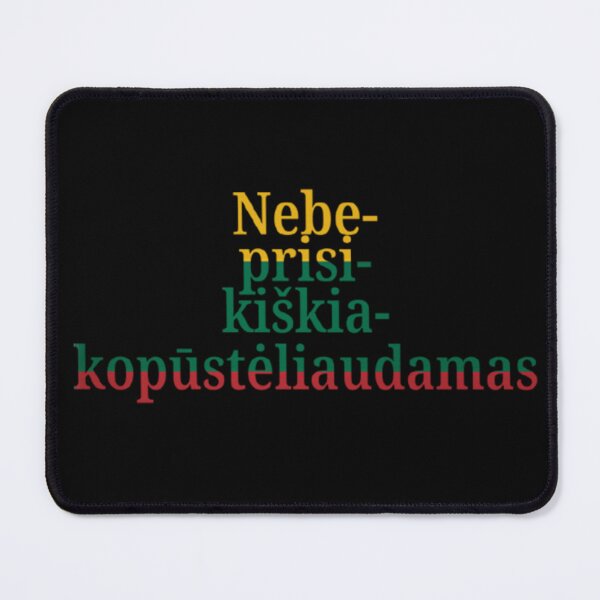 Item preview, The Longest Lithuanian Word In Lithuanian Flag Tricolor designed and sold by CamilasPrints.