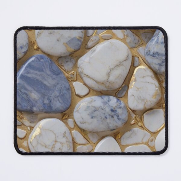 Item preview, Elegant blue gold white marble stone pattern designed and sold by hollycooper.
