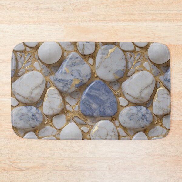 Item preview, Elegant blue gold white marble stone pattern designed and sold by hollycooper.