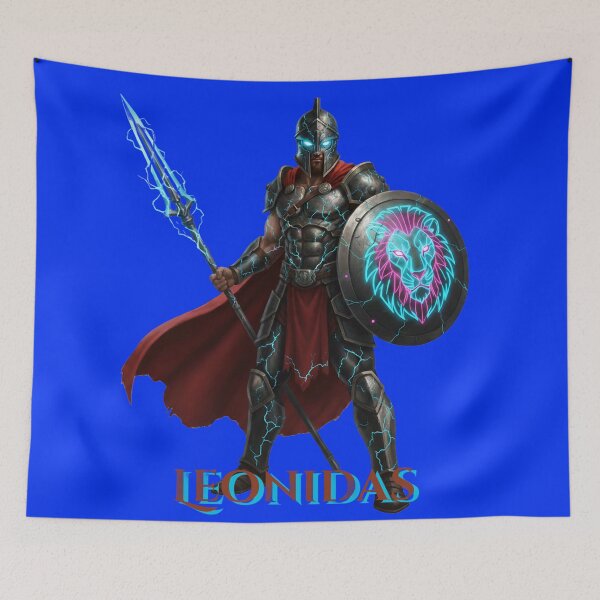 Item preview, Cyberpunk Leonidas Spartan Warrior - Futuristic Ancient Greek Art designed and sold by BounoWorld.