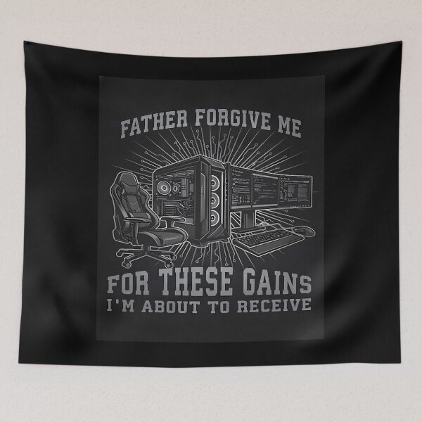 Item preview, Father Forgive Me Gaming Setup designed and sold by DeXigns.