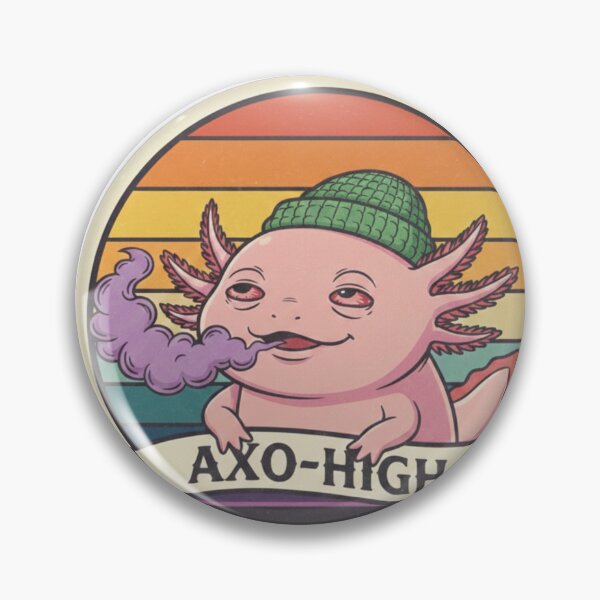 Item preview, Funny Axolotl Smoking Retro Sunset - Chill Axo-High Vintage Mascot designed and sold by TSE DESIGN.