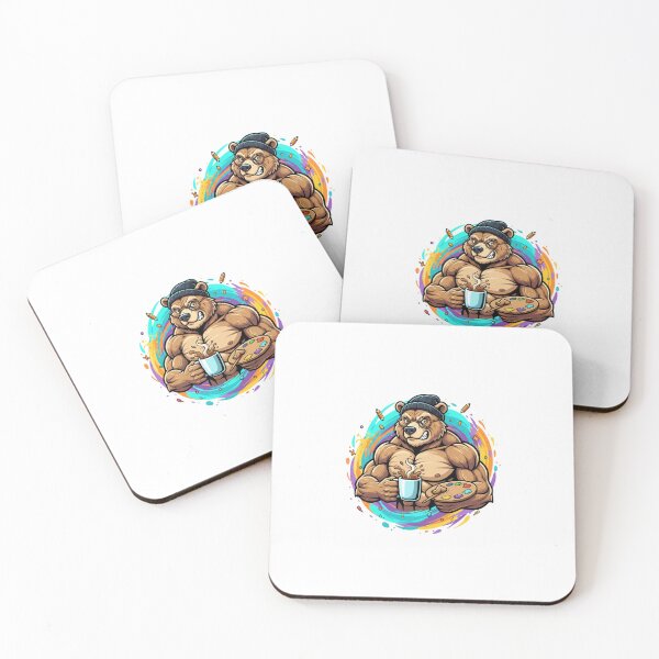 Item preview, Caffeinated Artist Bear - Creative Chaos Grizzly Edition designed and sold by TheMadBear.