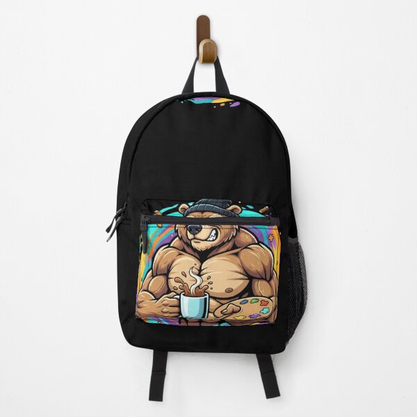 Item preview, Caffeinated Artist Bear - Creative Chaos Grizzly Edition designed and sold by TheMadBear.