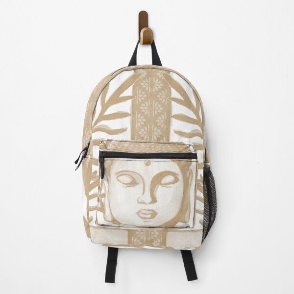 Item preview, Buddha Head Statue with Palm Fronds Watercolor - Dove + Fawn designed and sold by Irene Estelle.