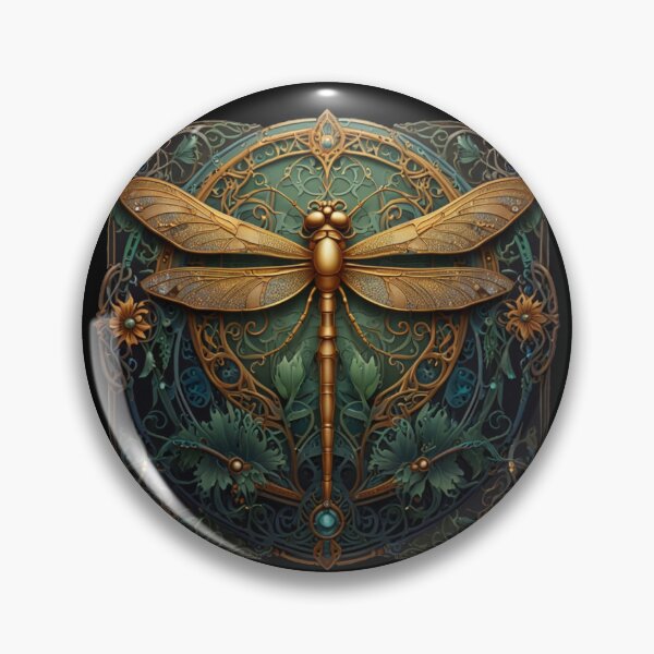 Item preview, Elegant art nouveau golden dragonfly designed and sold by hollycooper.