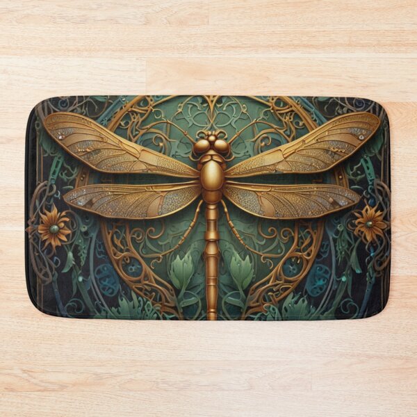 Item preview, Elegant art nouveau golden dragonfly designed and sold by hollycooper.