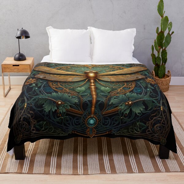 Item preview, Elegant art nouveau golden dragonfly designed and sold by hollycooper.