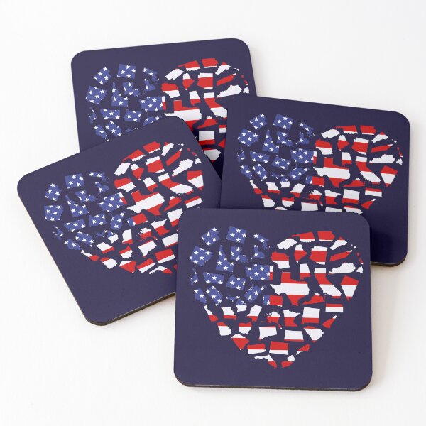 Item preview, 50 States USA Heart Flag designed and sold by Kaurisdigital.