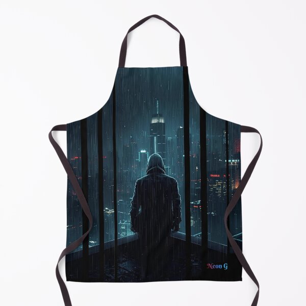 Item preview, Rebel hacker on rooftop under data rain 1 designed and sold by Neon G.