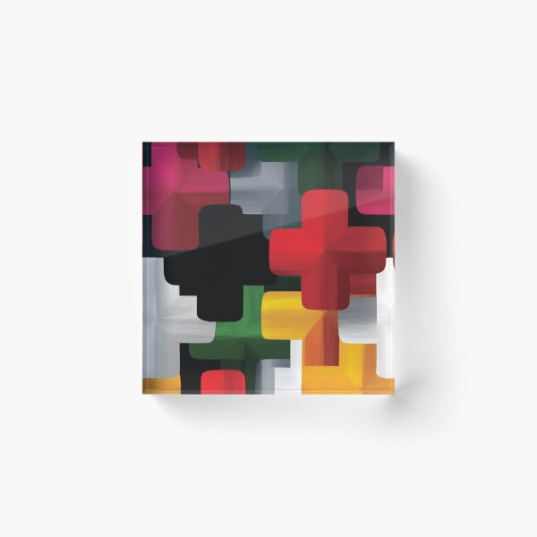 Item preview, Bold Colorful 3D Geometric Crosses Pattern designed and sold by DGtaLrtcom.