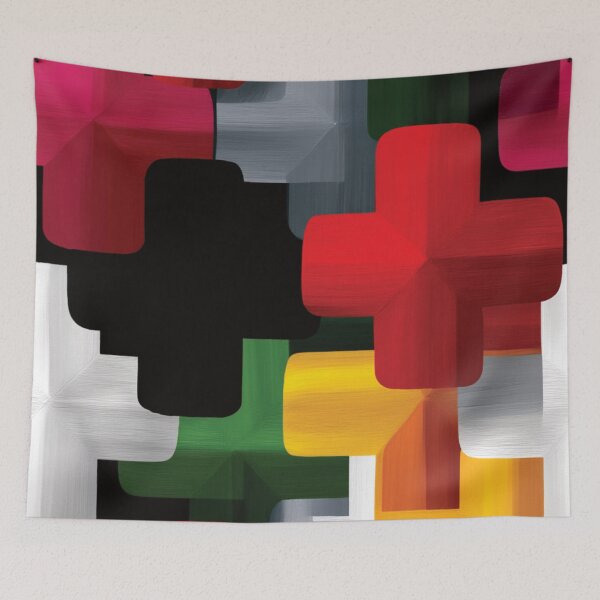 Item preview, Bold Colorful 3D Geometric Crosses Pattern designed and sold by DGtaLrtcom.