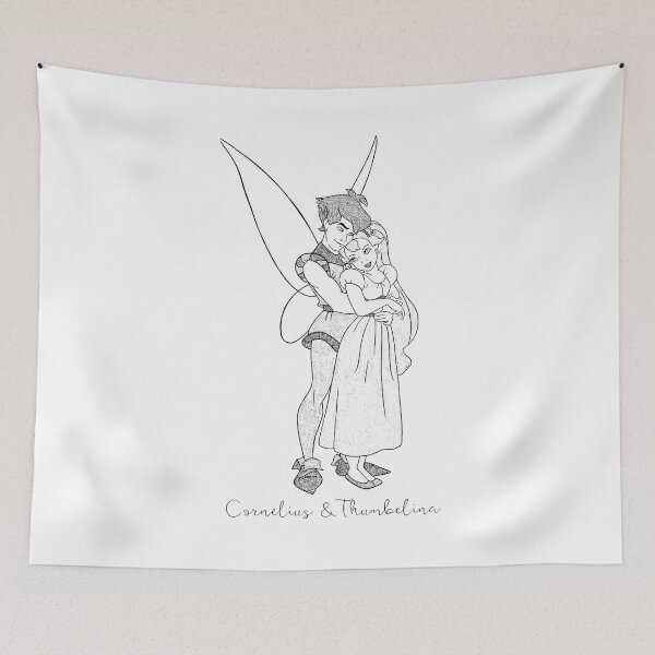 Item preview, Thumbelina & Cornelius  – Vintage illustration - Calligraphy designed and sold by Atropa Parcae.
