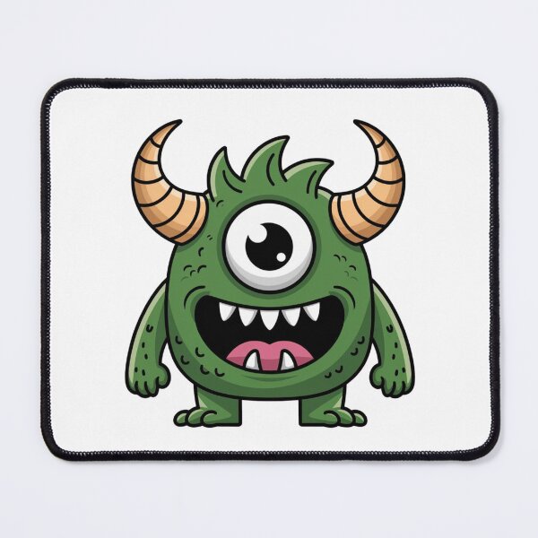 Item preview, Green horned monster designed and sold by patty-and-john.