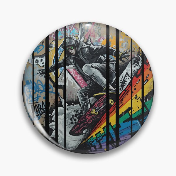 Item preview, Ride the Soundwave – skateboarder surfing on giant colorful soundwave with headphones on 10 designed and sold by Neon G.